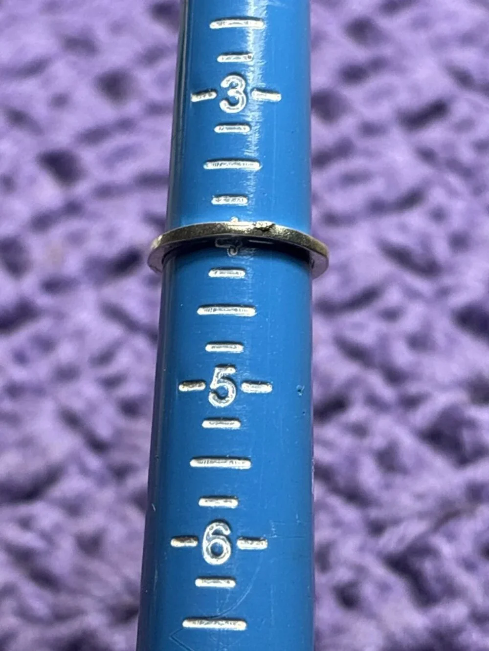 Silvertone Oval Faux Turquoise Cabochon Ring Size 4